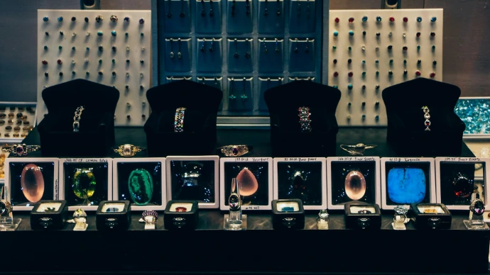 a shelf with various objects on it